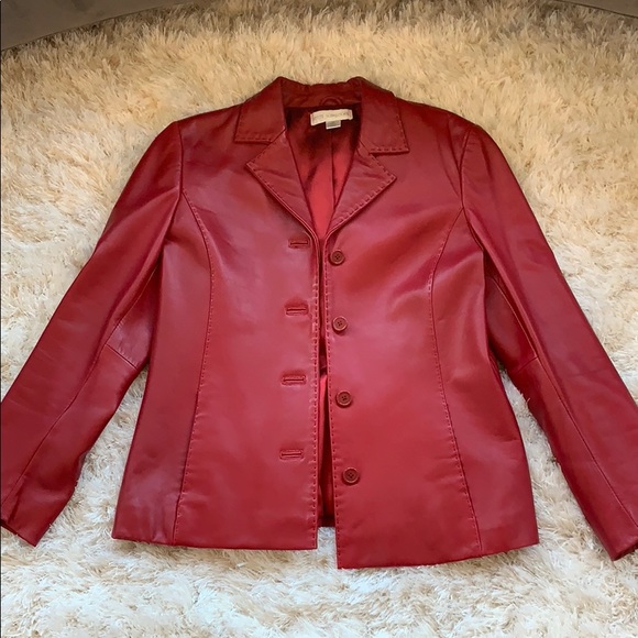 Red Leather Jacket - Picture 2 of 7